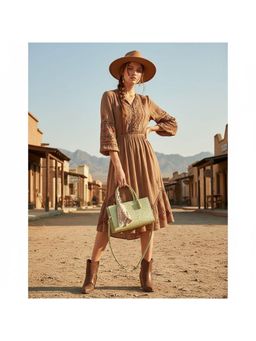 PARTIQ - Retro Light Luxury Versatile Large Capacity French Style Handbag - Green (S)