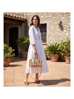 PARTIQ - Retro Light Luxury Versatile Large Capacity French Style Handbag - Beige (S)