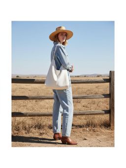 PARTIQ - Retro Commuter Woven Womens Shoulder Handbag - White