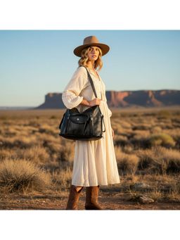 PARTIQ - Large Capacity Commuter One Shoulder Women Handbag - Black (M)