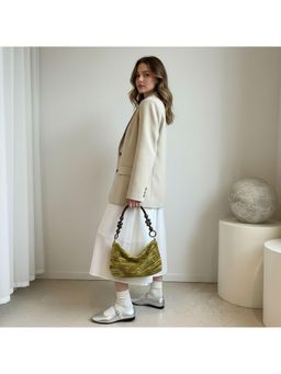 PARTIQ - Chinese Style Womens Beaded Armpit Shoulder Hand Handbag - Green (S)