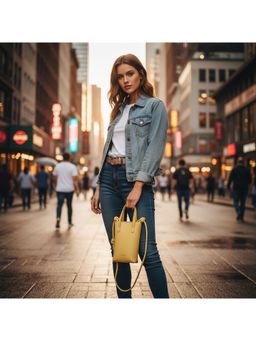 PARTIQ - Womens Niche Mobile Phone Versatile Casual Mini Handbag With Detachable Strap - Yellow (S)