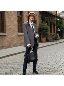 PARTIQ - Versatile Style Light Luxury Fashion Casual Handbag With Detachable Strap - Black