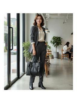 PARTIQ - Solid Simple Design Niche Handbag (L) - Black