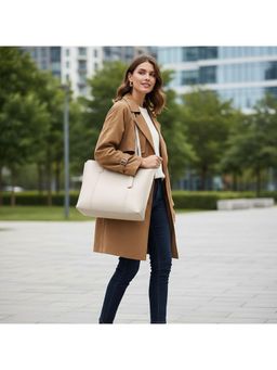 PARTIQ - Versatile Casual Simple Shoulder Handbag With Detachable Strap - White