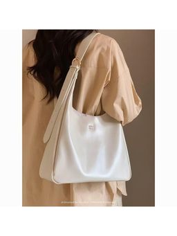 PARTIQ - All-Match Fashionable And Casual Large-Capacity One-Shoulder Handbag - Beige (L)