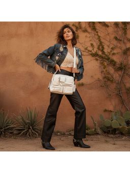 PARTIQ - Multi-Compartment Large Capacity Underarm Motorcycle Bag - white