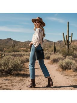 PARTIQ - Versatile For Women Style Trendy Retro Niche Design Bucket Bag With Detachable Strap - Black