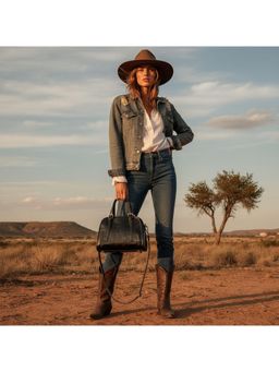 PARTIQ - Hand For Women Retro Womens Shoulder Large Capacity Handbag With Detachable Strap - Black