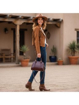 PARTIQ - Hand For Women Retro Womens Shoulder Large Capacity Handbag With Detachable Strap - Red