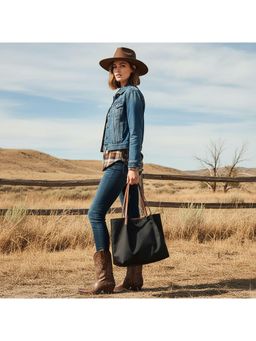 PARTIQ - Commuter Canvas Womens Large Capacity Oxford Handbag - black