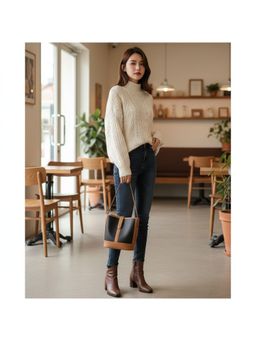 PARTIQ - Style Light Luxury Fashion One-Shoulder Large Capacity Womens Handbag - Black