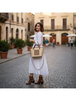 PARTIQ - Straw Beach Vacation Young And Middle-Aged Fashion Lazy Handbag With Detachable Strap - Brown