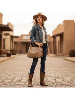 PARTIQ - Fashion Middle-Aged French Style Womens Armpit Versatile Casual Handbag - Beige