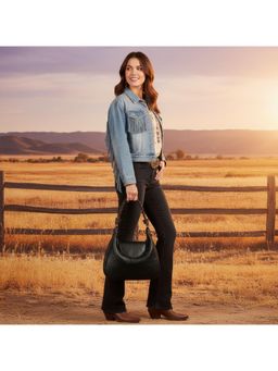 PARTIQ - Fashion Middle-Aged French Style Womens Armpit Versatile Casual Handbag - Black