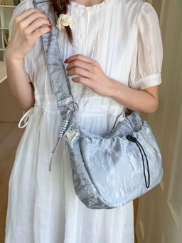 PARTIQ - Casual Niche Design Pleated Handbag - Silver