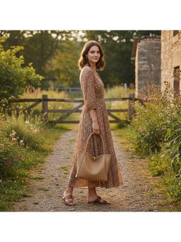 PARTIQ - Shoulder Fashionable Tote Casual Commuting Large Capacity Handbag - Beige