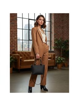 PARTIQ - Niche One-Shoulder Western-Style French Casual Handbag With Detachable Strap - Black