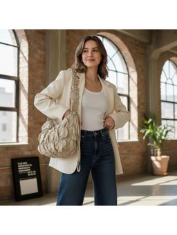 PARTIQ - Drawstring Large Capacity Handbag (S) - Cream