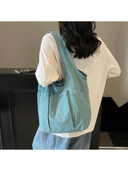 PARTIQ - Versatile Simple College Student Tote Bag - Blue