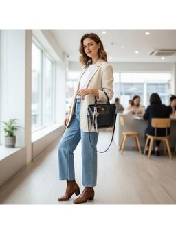 PARTIQ - Versatile Commuter Hand-Held French Handbag With Detachable Strap - Black (M)