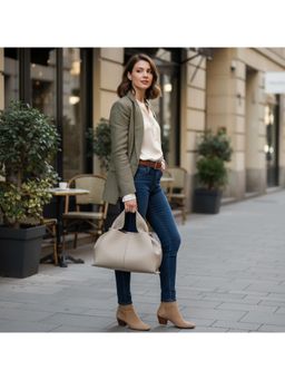 PARTIQ - European And American Fashion One-Shoulder For Women Handbag With Detachable Strap - Grey (M)