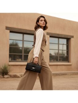 PARTIQ - Soft Leather Handheld Handbag - Black (XL)