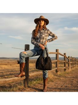 PARTIQ - Korean Pleated Versatile Large-Capacity Handbag - Black