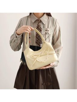 PARTIQ - Ballet Style Bow Womens Sense Of Versatile Hand Shoulder Underarm Handbag - Yellow (M)