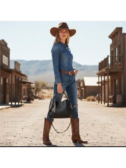 PARTIQ - Versatile One-Shoulder Womens Handbag With Detachable Strap - Black (M)