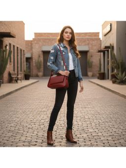 PARTIQ - Hand Versatile Fashionable Casual Armpit One Shoulder Handbag - Red (S)