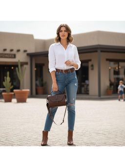 PARTIQ - Trendy Mini Leisure Travel Handbag - Brown (S)