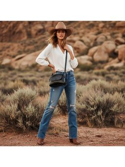 PARTIQ - Fashion Versatile Foreign Simple Mobile Phone Small Sling Bag - Black (S)