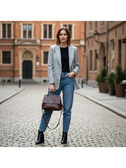 PARTIQ - One-Shoulder Large-Capacity Temperament Goddess Handbag With Detachable Strap - Brown (M)