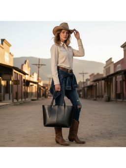 PARTIQ - Fashion Versatile Hand Large Capacity Womens Handbag - Black