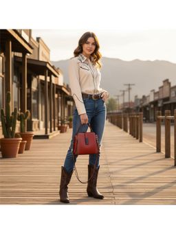 PARTIQ - Fashionable Versatile Large Capacity Womens One Shoulder Handbag - Burgundy (M)