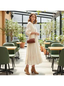 PARTIQ - Crossbody Mini Texture Niche Light Luxury Womens Sling Bag - Brown (S)