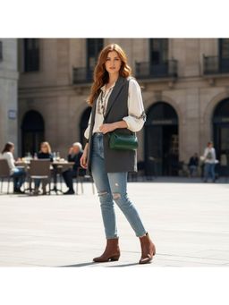 PARTIQ - Crossbody Mini Texture Niche Light Luxury Womens Sling Bag - Green (S)