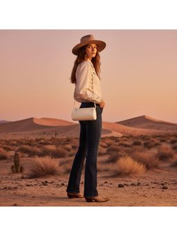 PARTIQ - Crossbody Mini Texture Niche Light Luxury Womens Sling Bag - White (S)