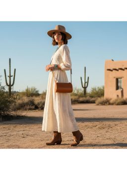 PARTIQ - Crossbody Mini Texture Niche Light Luxury Womens Sling Bag - Brown (S)