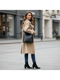 PARTIQ - One Shoulder Versatile Fashion Commuter Womens Large Capacity Handbag - Black