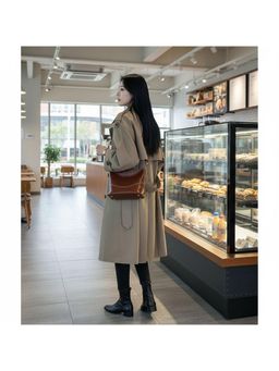 PARTIQ - Versatile Womens Bucket Style Sling Bag - Brown (S)