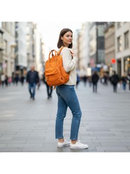 PARTIQ - Japanese Style Large Capacity Backpack For Women - Orange