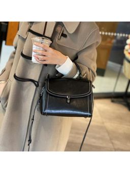 PARTIQ - Fashion Light Luxury Womens Handbag With Detachable Strap - Black (M)