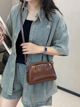 PARTIQ - New Mobile Phone Mini Small Square Sling Bag - Brown (M)