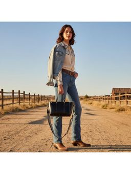 PARTIQ - Womens Large Capacity Commuting Versatile Handbag with Detachable Strap - black (M)