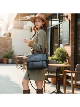 PARTIQ - Trendy Large-Capacity Niche Hand-Held Large Womens Handbag With Detachable Strap - Black (Xl)