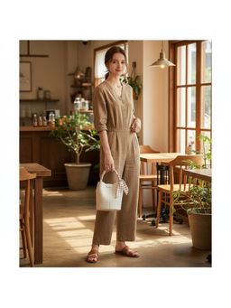 PARTIQ - Versatile Hand Carry One Shoulder Bucket Bag with Detachable Strap - White (M)