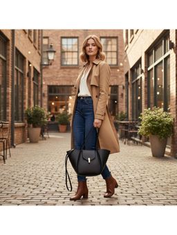 PARTIQ - Fashion Commuter Wing Tote Bag - Black (M)