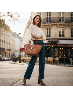 PARTIQ - Fashion Commuter Wing Tote Bag - Brown (M)